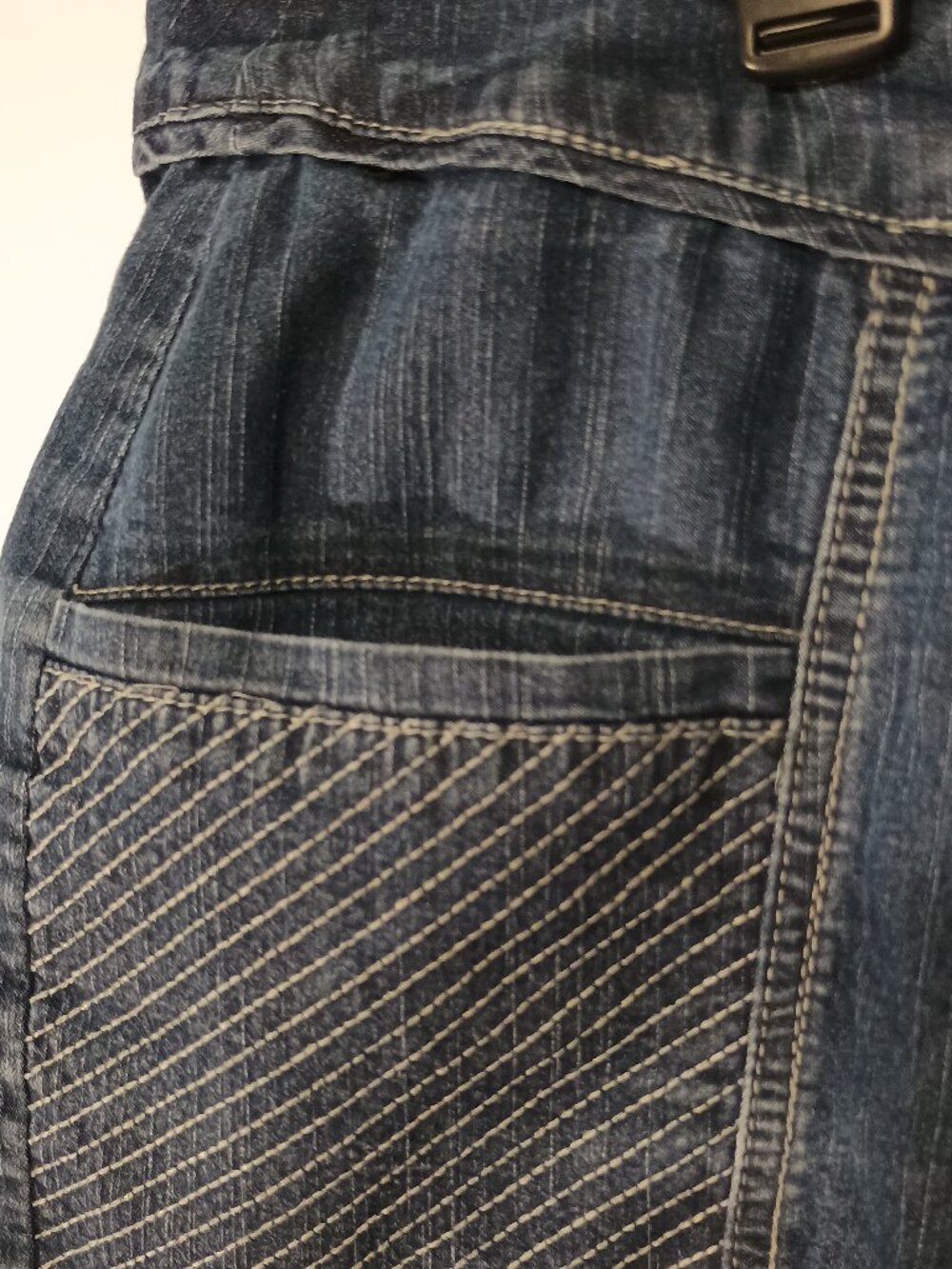 Ashley Stewart Denim Mini Skirt 20W Plus Size Dark Wash Ruffle Hem Stretch Jean - Picture 7 of 7